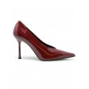SERGIO LEVANTESI BURGUNDY PATENT LEATHER MODERN 56 PUMPS