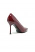 SERGIO LEVANTESI BURGUNDY PATENT LEATHER MODERN 56 PUMPS