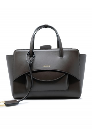 HIDESINS FL12TR39920 FLAP M PREMIERE BROWN LEATHER HANDBAG