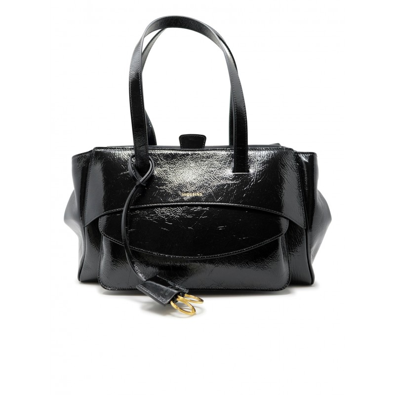 HIDESINS BS21EL5354 BASSET ELISIR LIQUORICE LEATHER HANDBAG
