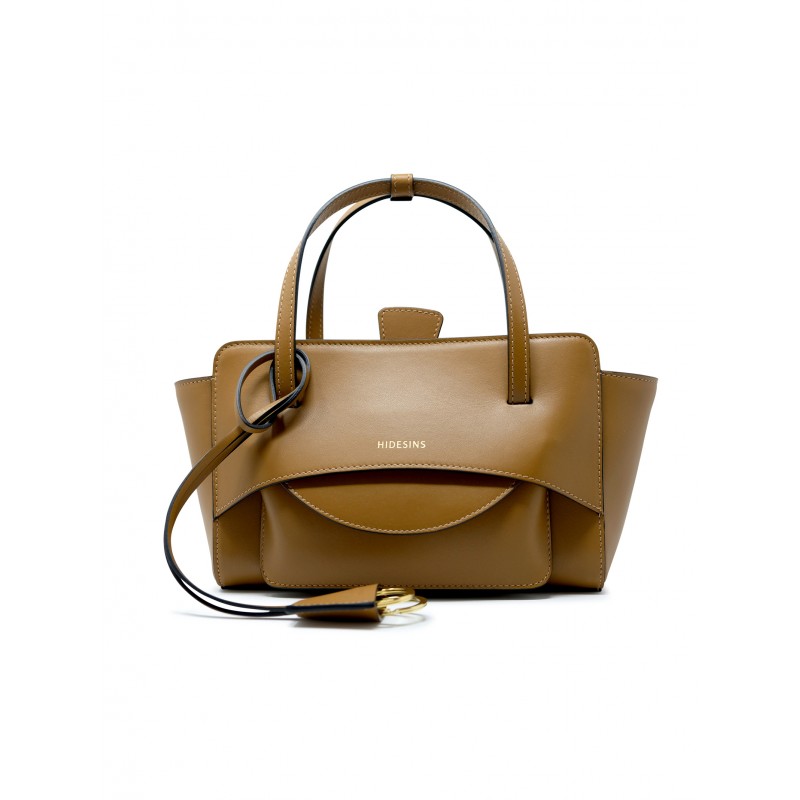 HIDESINS FL13TR23404 FLAP S CARAMEL LEATHER HANDBAG