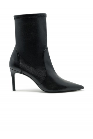 STUART WEITZMAN SJ974 BLACK NAPPA STRETCH 75 BOOTIE