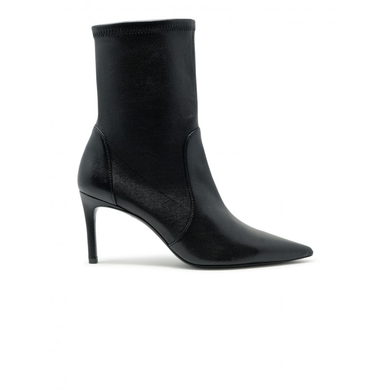 STUART WEITZMAN SJ974 BLACK NAPPA STRETCH 75 BOOTIE