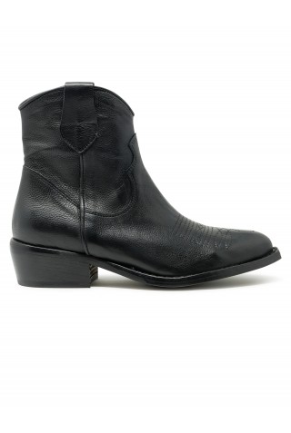 DUCCIO DEL DUCA DD02 BLACK LEATHER TEXAN BOOTS