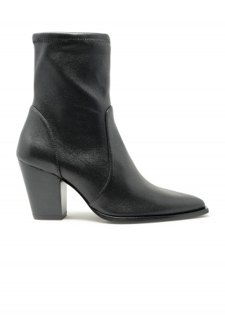 STUART WEITZMAN SM509 BLACK NAPPA JOLENE BOOTIE