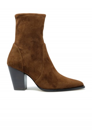 STUART WEITZMAN SM507 COFFEE SUEDE 75 JOLENE BOOTIE