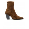 STUART WEITZMAN SM507 COFFEE SUEDE 75 JOLENE BOOTIE