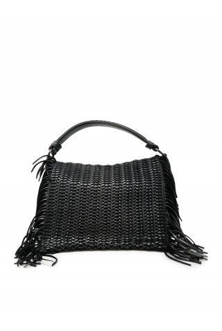 REPTILE'S HOUSE H730V07002 VASIA BLACK LEATHER HANDBAG