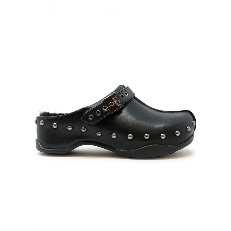 SCHOLL F317041004 BLACK LEATHER PESCURA PHOEBE SANDALS