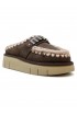 MOU FW531001A MOCHA BOUNCE METAL LOGO LEATHER WOOL RUBBER CLOG