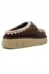 MOU FW531001A MOCHA BOUNCE METAL LOGO LEATHER WOOL RUBBER CLOG
