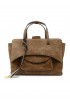 HIDESINS FL12SDCHO FLAP M SUEDE CHOCOLAT HANDBAG