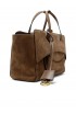 HIDESINS FL12SDCHO FLAP M SUEDE CHOCOLAT HANDBAG