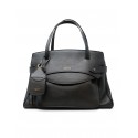 HIDESINS LB27ASBLK LULLABY MASCOTT M BLACK LEATHER HANDBAG