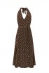 PAROSH D726177 SIBILLO 808 BROWN POLKA DOT SILK DRESS