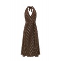 PAROSH D726177 SIBILLO 808 BROWN POLKA DOT SILK DRESS