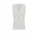 PAROSH D313359 PAKY 002 CREAM POLYESTER TWILL POLY BLOUSE