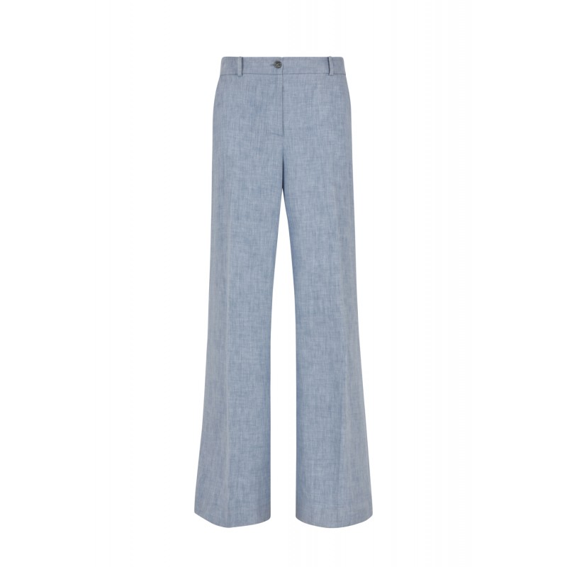 PAROSH D233006 BLINK 011 LINEN LIGHT BLUE PANTS