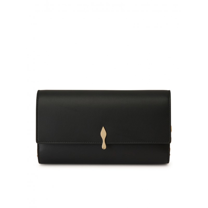 CHRISTIAN LOUBOUTIN 1265040 CM6S BLACK NAPPA BETTINA WALLET ON A CHAIN