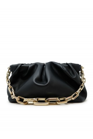 CHRISTIAN LOUBOUTIN 1265023 BK01 BLACK NAPPA EVA SHOULDER SMALL BAG