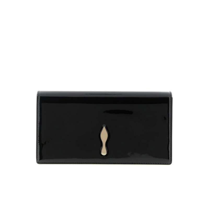 CHRISTIAN LOUBOUTIN 1265080 CM6S BLACK PATENT BETTINA CLUTCH BAG