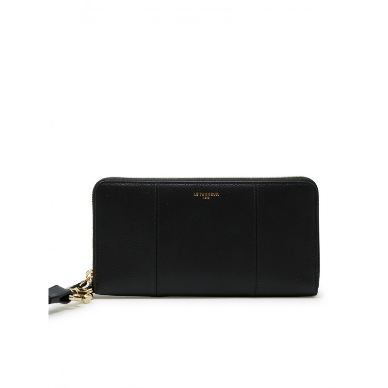 LE TANNEUR TJET3605N01 BLACK LEATHER ZIPPED TRAVEL COMPANION