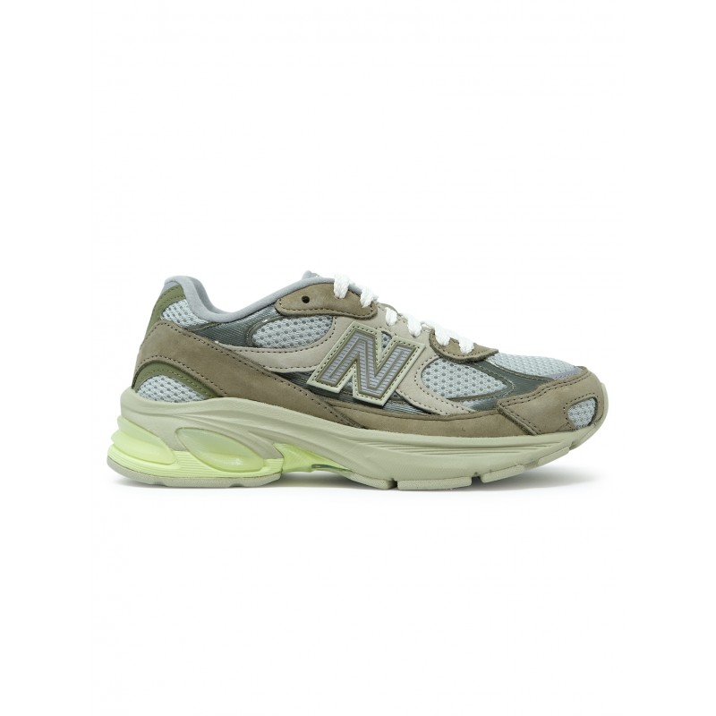 NEW BALANCE U20101AH GRAY LEATHER SYNTHETIC MESH SNEAKER