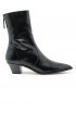 AQUAZZURA BNWMIDB0-NSI LEATHER BLACK BRUNSWICH BOOTIE 45
