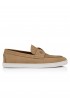 CHRISTIAN LOUBOUTIN 1250842 F846 CHAMBELIBOAT TAN NUBUCK FLAT BOAT SHOES