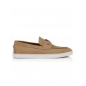 CHRISTIAN LOUBOUTIN 1250842 F846 CHAMBELIBOAT TAN NUBUCK FLAT BOAT SHOES