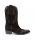 ELENA IACHI E4594-L DARK BROWN LEATHER SUEDE TEX ANKLE BOOTS