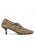 ELENA IACHI R14 CACAO LEATHER/GLITTER SHOES