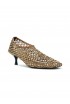 ELENA IACHI R14 CACAO LEATHER/GLITTER SHOES