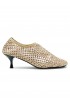 ELENA IACHI R14 SAND LEATHER/GLITTER SHOES