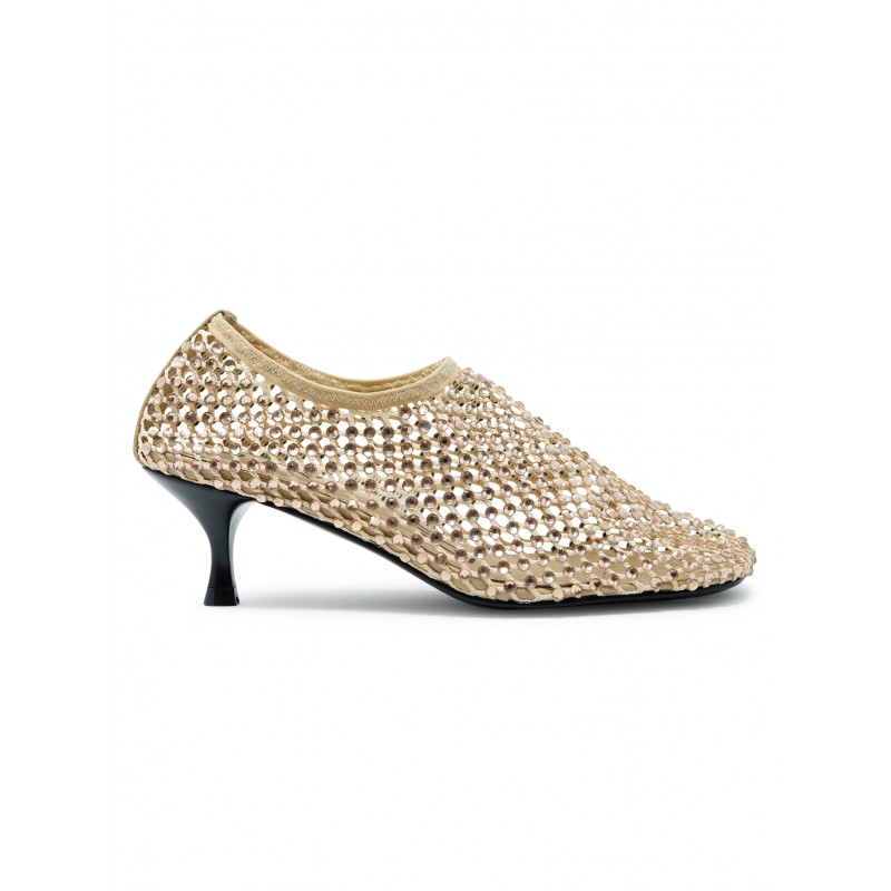 ELENA IACHI R14 SAND LEATHER/GLITTER SHOES