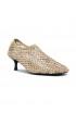 ELENA IACHI R14 SAND LEATHER/GLITTER SHOES