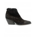 ELENA IACHI E4740 DARK BROWN VELOUR TEX ANKLE BOOTS