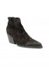ELENA IACHI E4740 DARK BROWN VELOUR TEX ANCLE BOOTS