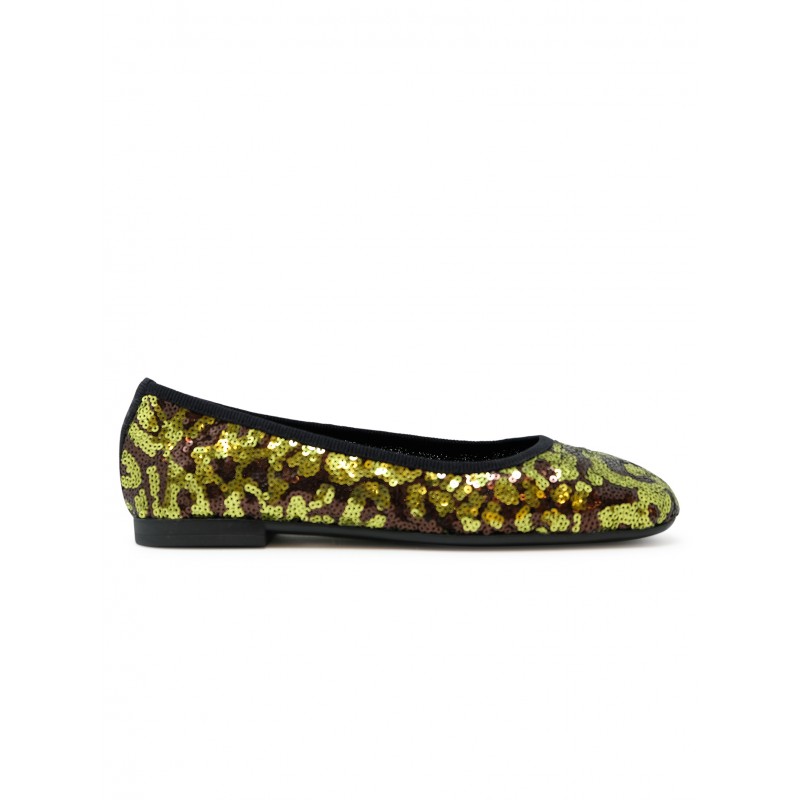 ANTONIO BARBATO 6609 GREEN PAILLETTES BALLERINA FLAT SHOES