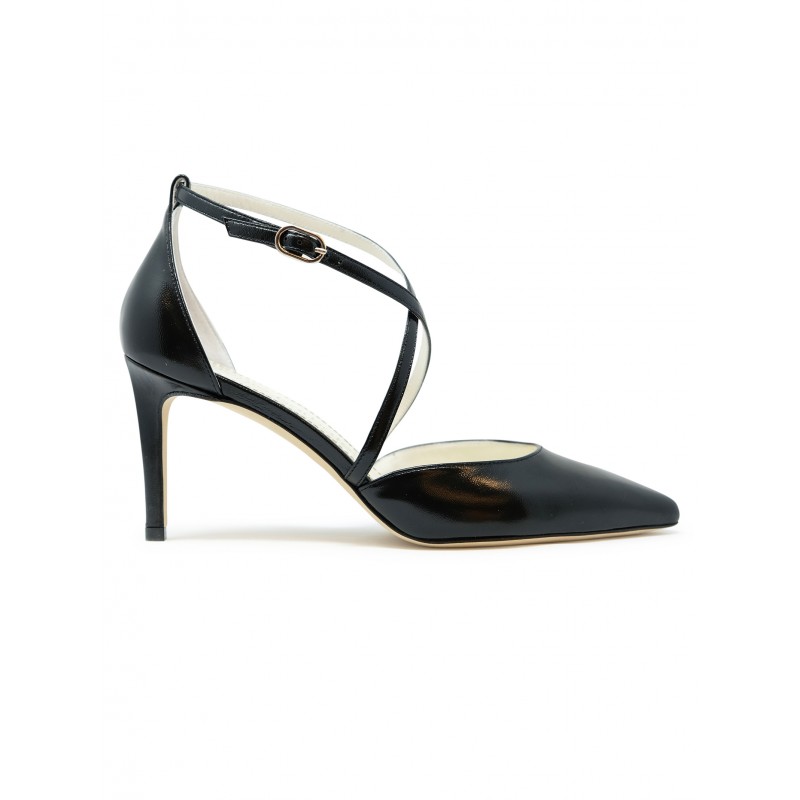 ANTONIO BARBATO 0638 BLACK LEATER PUMP SHOES