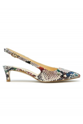 ANTONIO BARBATO 5649 MULTICOLOR SNAKE PRINT LEATHER SLINGBACK SHOES