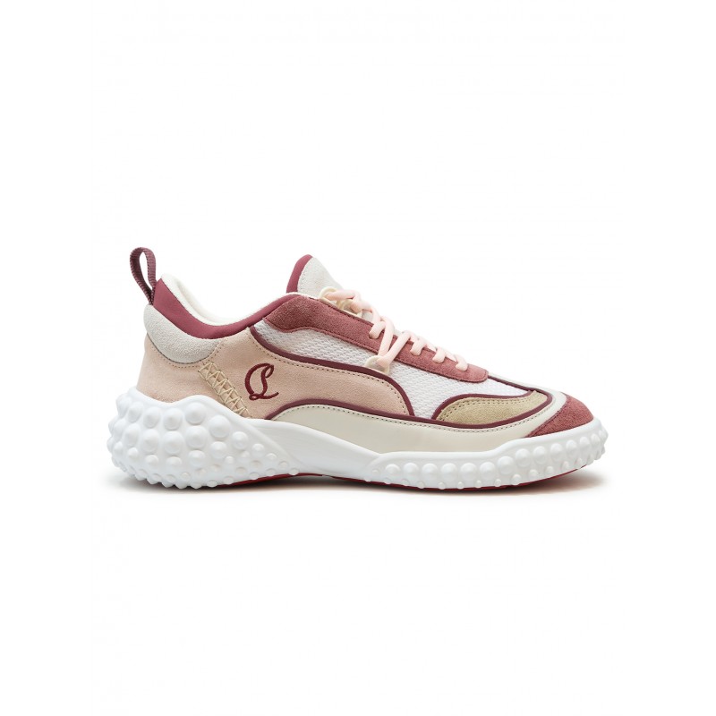 CHRISTIAN LOUBOUTIN 1260606 9119 MARA FLAT VERSION PALACY NAPPA MESH X CROSS SNEAKERS