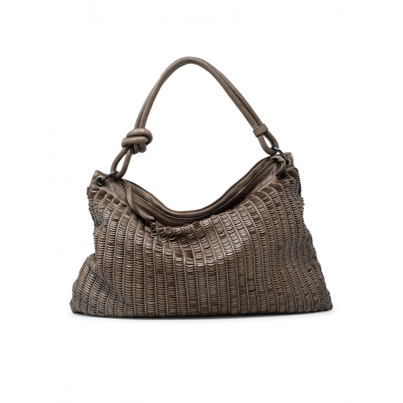 REPTILE'S HOUSE H873V54649 DARK CORDA LEATHER HANDBAG