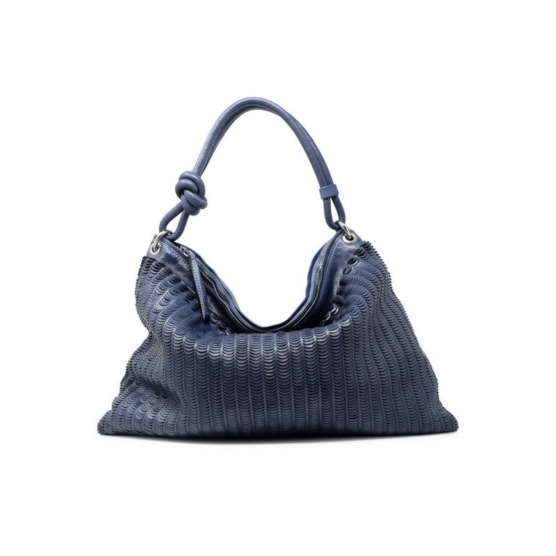 REPTILE'S HOUSE H873V54867 BLUE LEATHER HANDBAG