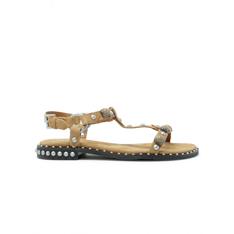 ASH S26-PODIUM MOKA SUEDE SANDAL