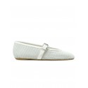 SERGIO LEVANTESI CREAM LEATHER TAMARA6 BALLERINA FLAT SHOES