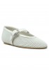 SERGIO LEVANTESI CREAM LEATHER TAMARA6 BALLERINA FLAT SHOES