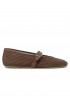 SERGIO LEVANTESI BROWN LEATHER TAMARA6 BALLERINA FLAT SHOES