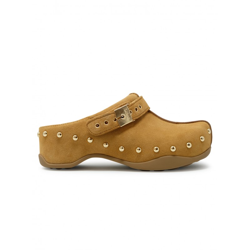 SCHOLL F32299 1175 360 COGNAC SUEDE PESCURA PHOEBE SANDALS