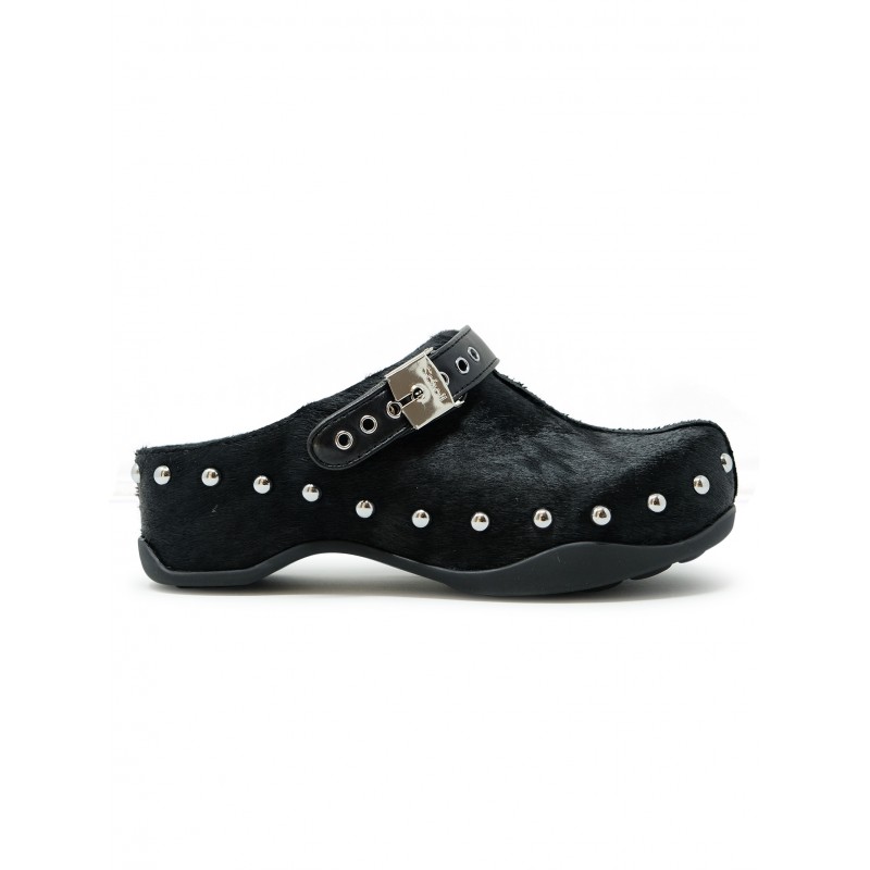 SCHOLL F32455 1004 360 BLACK PONY LEATHER PHOEBE SANDALS